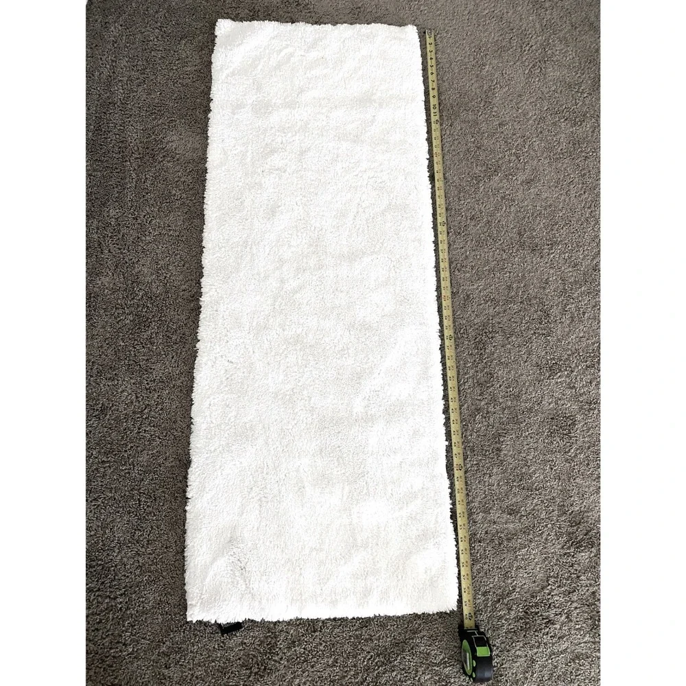 Simply Vera Vera Wang White Shaggy Bath Runner Rug 20x60 Solid Plush Latex Back